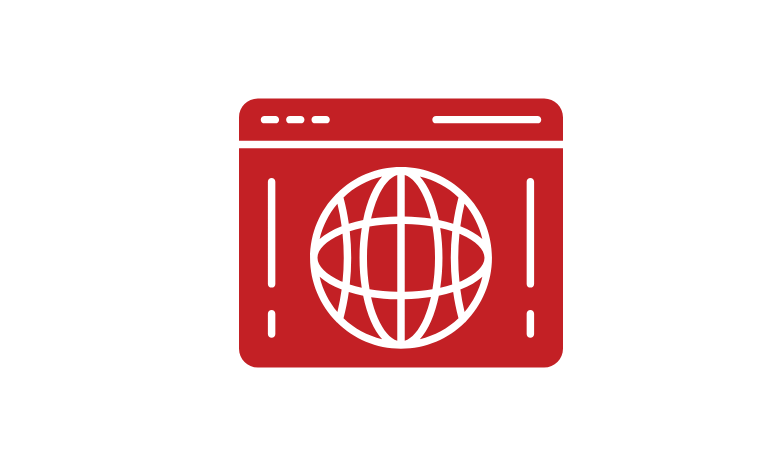 rødt hjemmesideikon