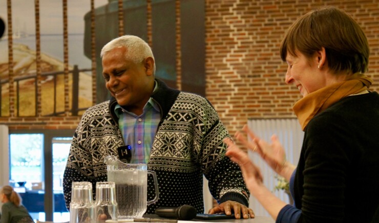 Ravi Chandran og Astrid Krabbe Trolle på konferencen i april.