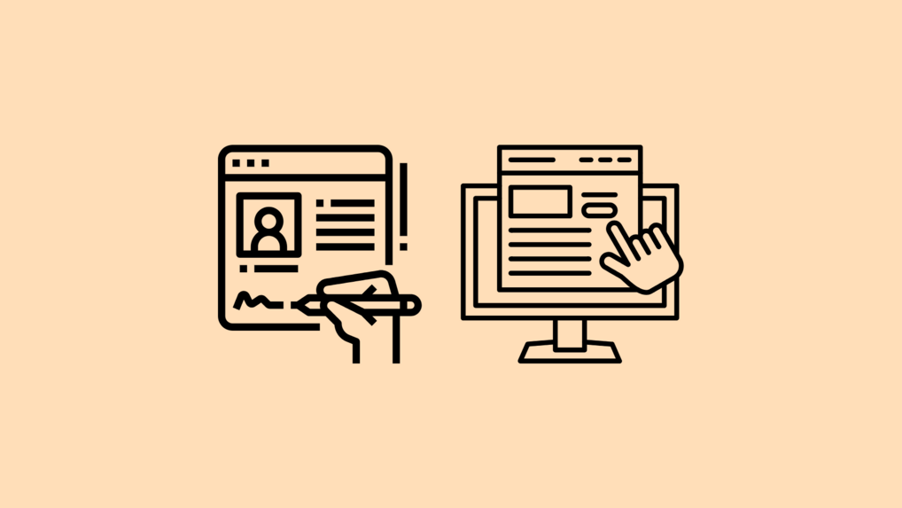 Grafik personregistrering og computer