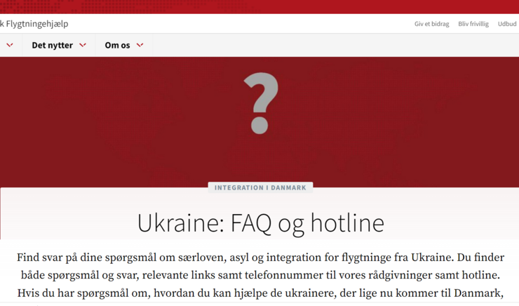 Ukraine FAQ og hotline