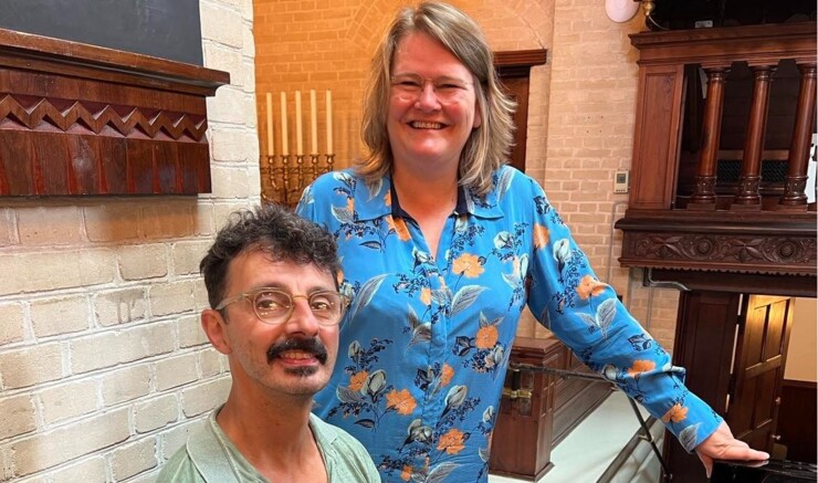 Organist Olivier Antunes og præst Maria Fihl
