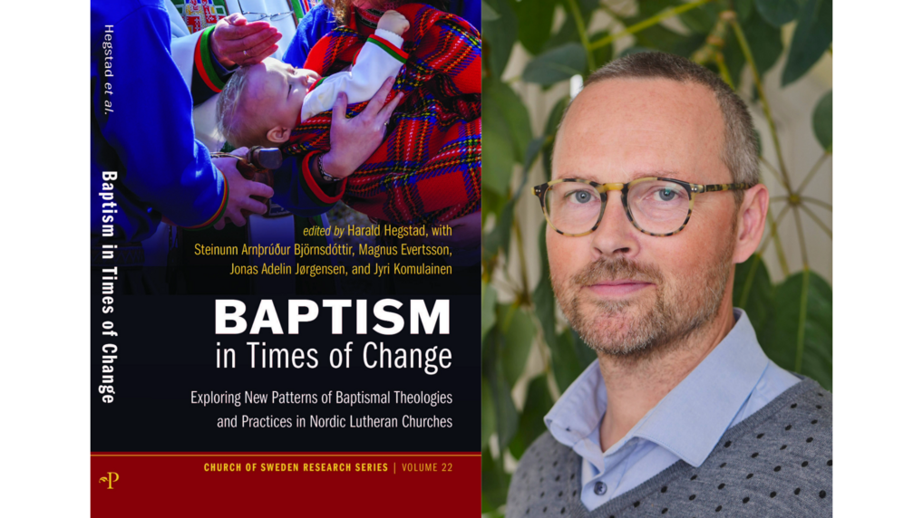 Bogomslag for bogen Baptism in Times of Change og portrætfoto af Jonas Adelin Jørgensen
