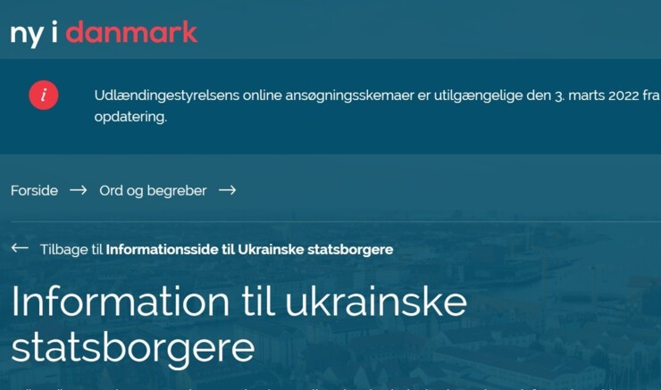 Information til ukrainske statsborgere fra ny i danmark