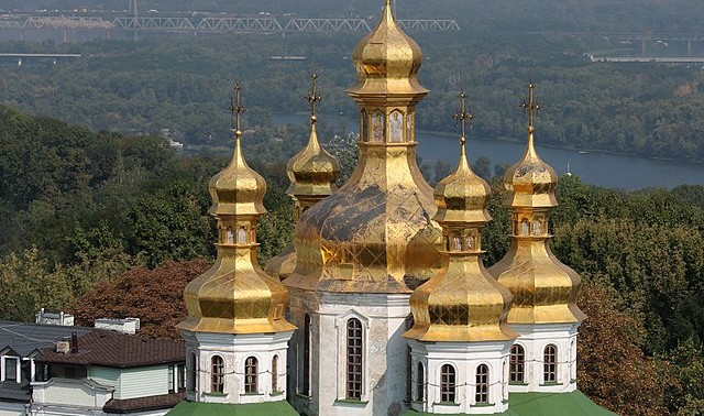 Billede af 5 kirketårne på All Saints Church Kiev Pechersk Lavra