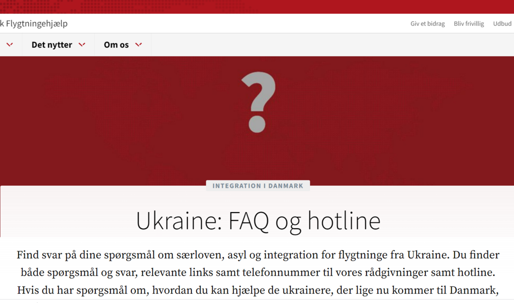 Ukraine FAQ og hotline